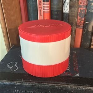 VINTAGE Red and Cream Aladdin Hot Cold Insulated Thermos Container